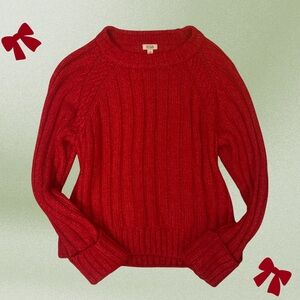 Ribbed Ana cozy knit sweater in red